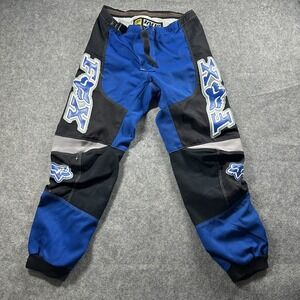 Vtg Y2K Fox Racing 180 MOTO BMX Racing Motocross Pants Size 32 Blue Black Gray